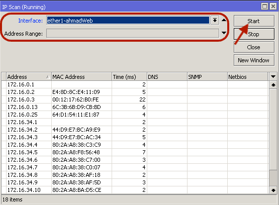 IP Scan - Interface
