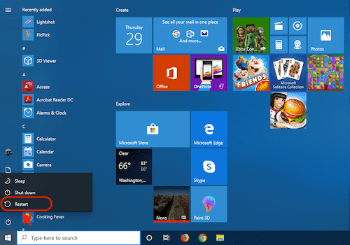 Menahan Shift sambil klik Restart untuk masuk Recovery Mode Windows 10