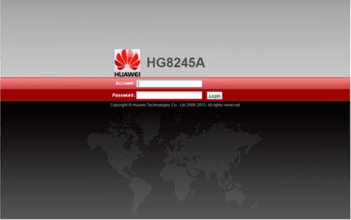Login Huawei HG8245A