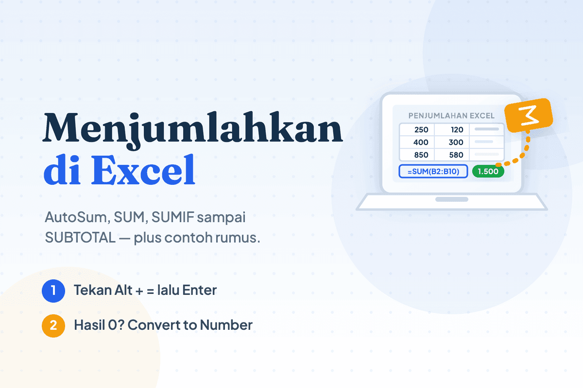 Cara Menjumlahkan di Excel: 6 Rumus Cepat + Contohnya