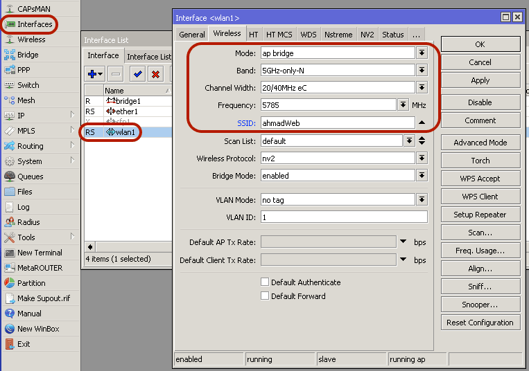 Setting Wlan