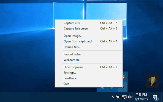 Ikon melayang aplikasi Monosnap untuk Capture Area atau Full Screen
