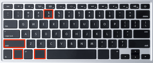 Shortcut Command + Shift + Control + 4 untuk screenshot ke clipboard Mac
