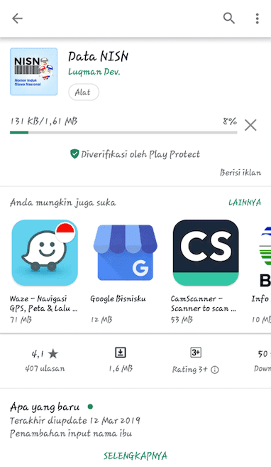Download aplikasi Data NISN di Play Store