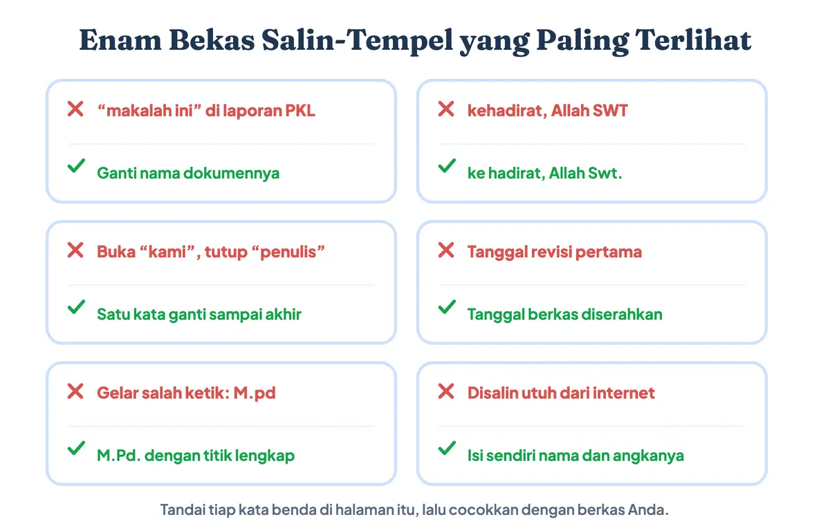 Enam kesalahan umum kata pengantar yang menandakan hasil salin tempel beserta perbaikannya