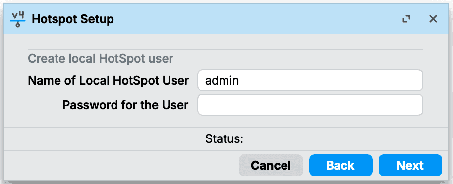 Membuat user admin pertama pada wizard Hotspot Setup Mikrotik